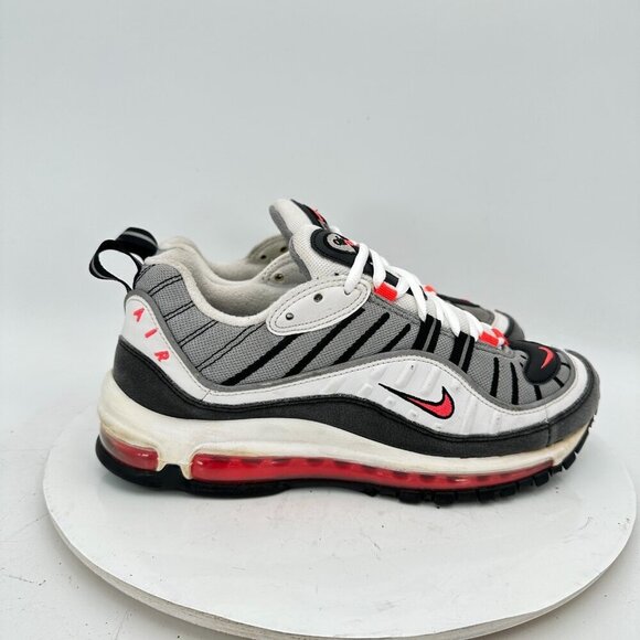 Nike Air Max 98 Women Size 9 AH6799-104 Red White Silver Grey Training Shoes - Picture 4 of 11